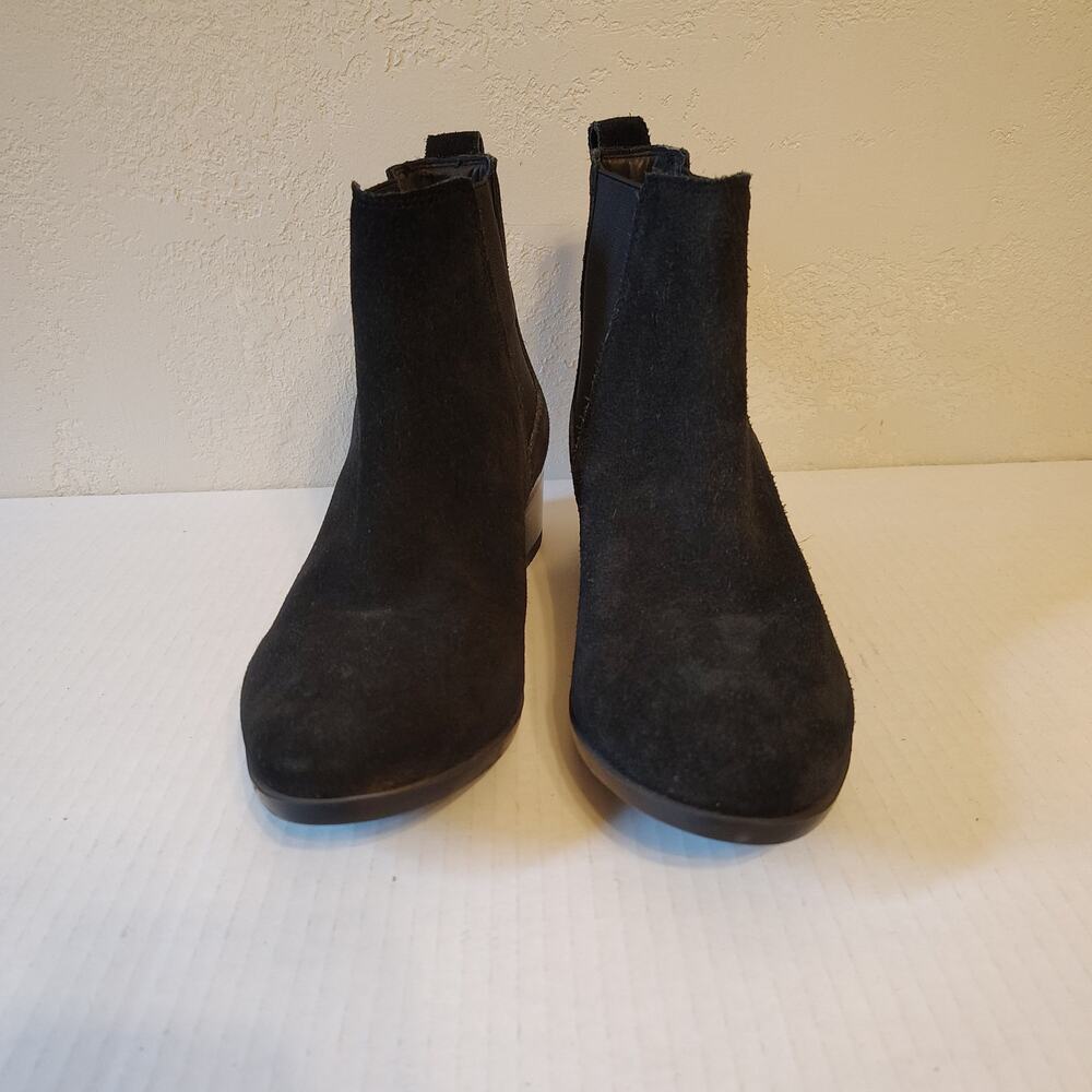 Steve Madden Dover Womens 8M Black Suede Chelsea Boots Leather Ankle Booties